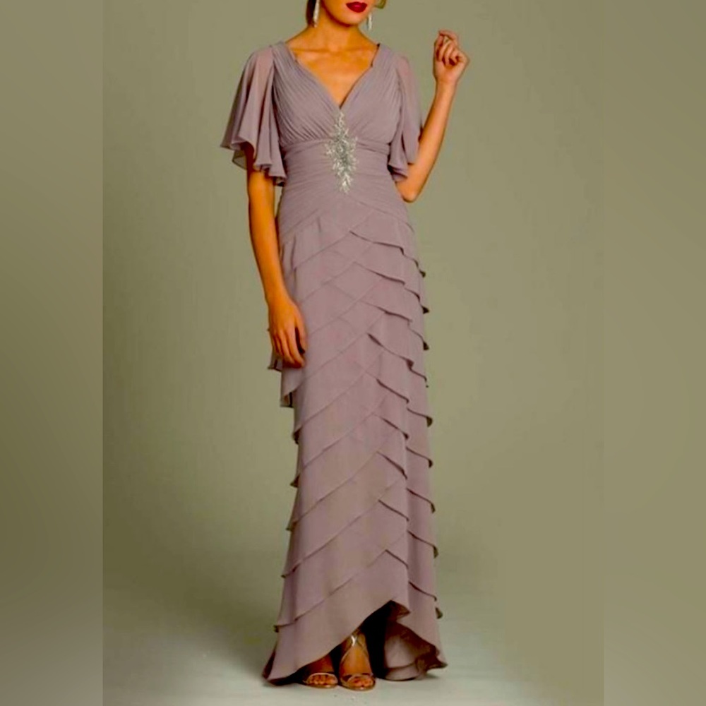Taupe Long Formal Gown
